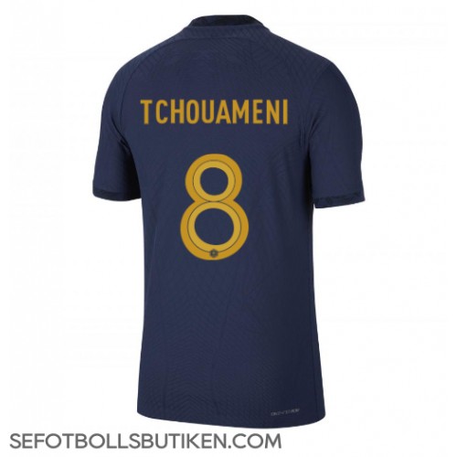 Frankrike Aurelien Tchouameni #8 Replika Hemma matchkläder VM 2022 Korta ärmar